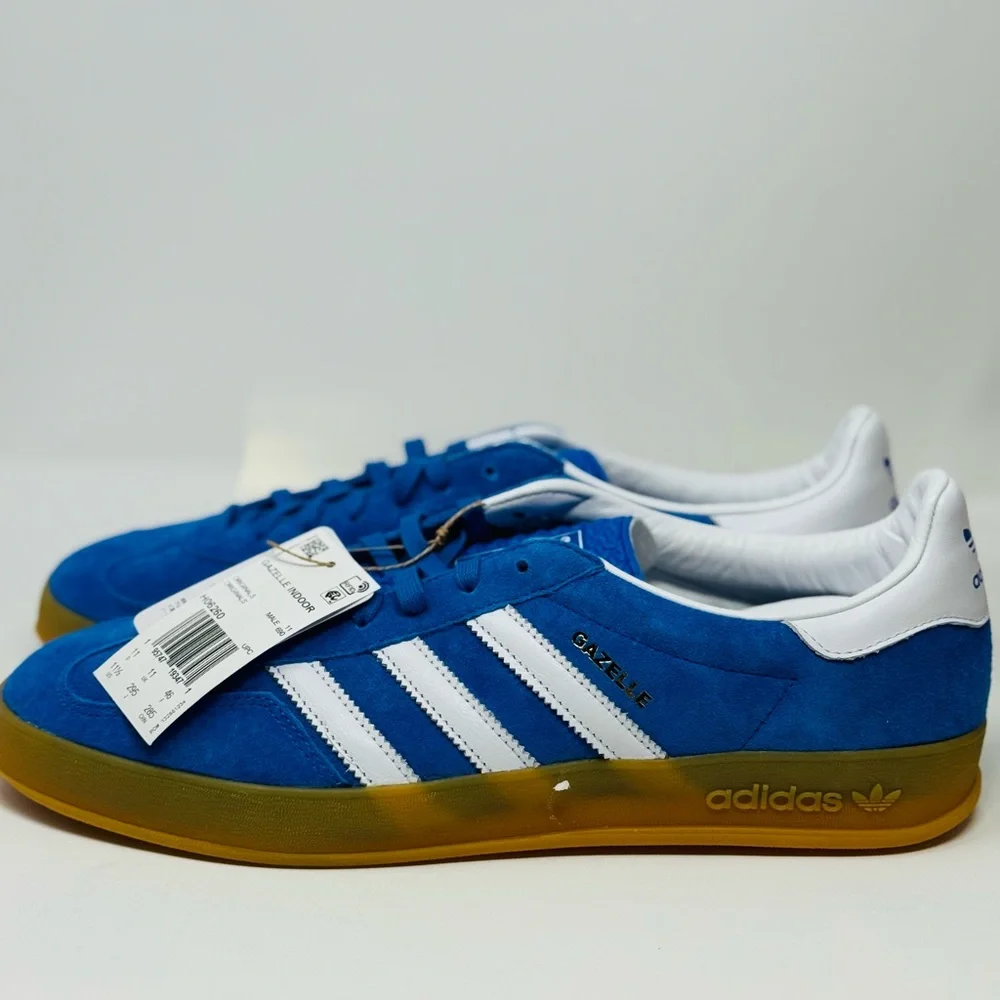 Adidas Gazelle Suede Men’s Size 11.5 Blue Bird Gum NEW IN BOX AUTHENTIC